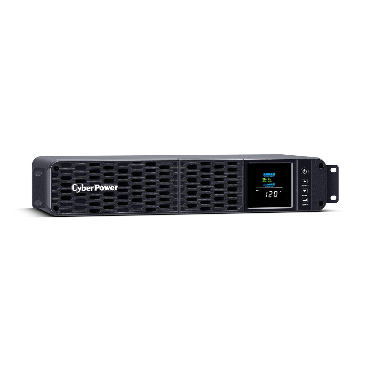 CyberPower CP1500PFCRM2U 2U rackmount UPS, 1500VA/1000W pure sine wave, front panel with LCD display