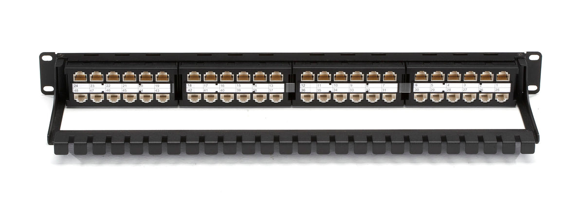 Black Box JPM810A-HD Cat5e Feed-Through Patch Panel, 1U 48-Port Unshielded — view 2