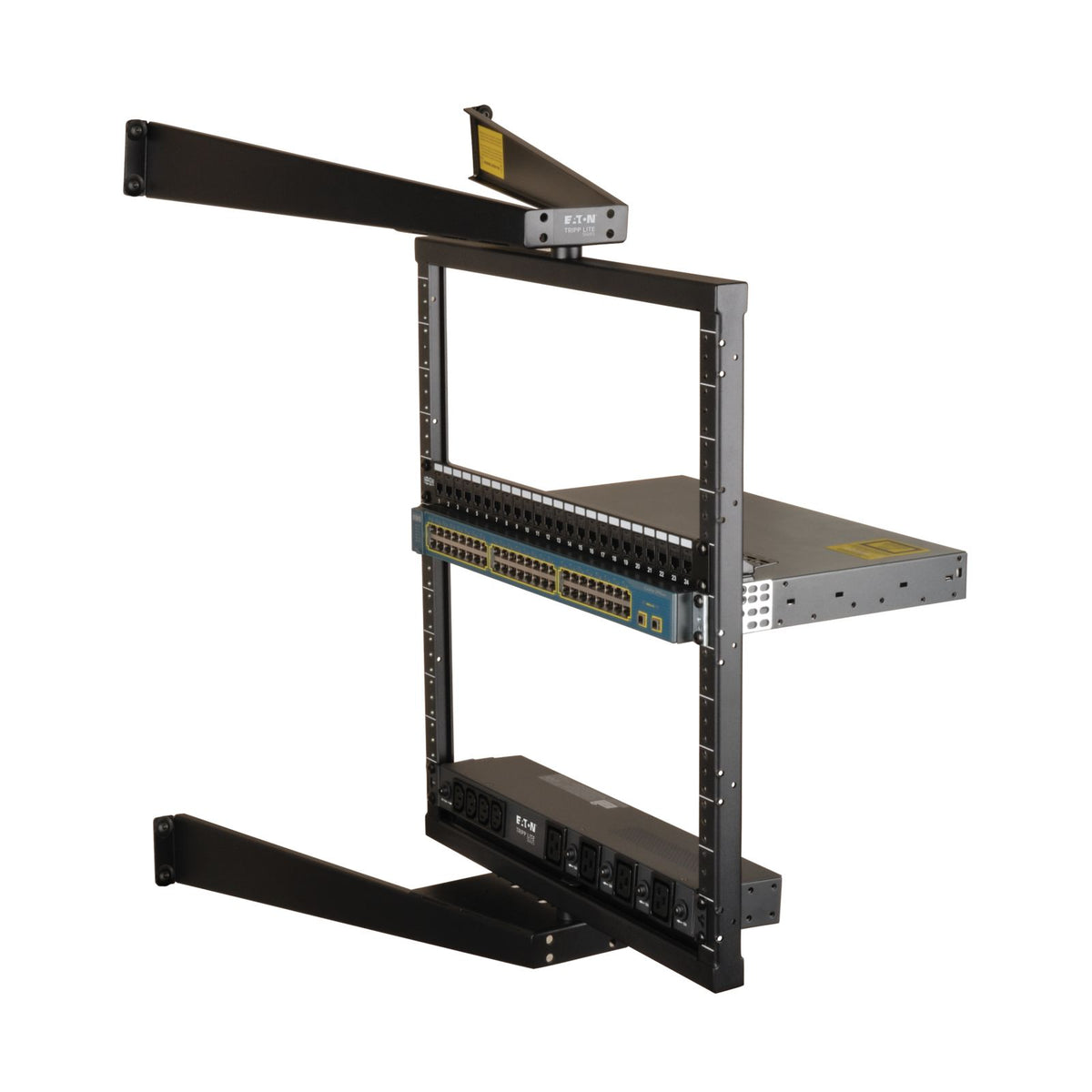 Tripp Lite by Eaton SRWO12US SmartRack 12U Flat-Pack Low-Profile Switch-Depth Wall-Mount Pivoting 2-Post Open Frame Rack — view 2