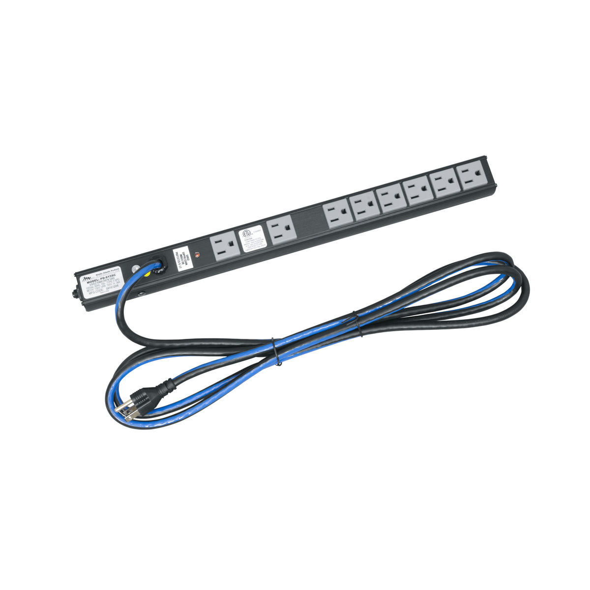 Middle Atlantic PD-815SC Slim Vertical Power Strip, 120V 15A, (8) 5-15R
