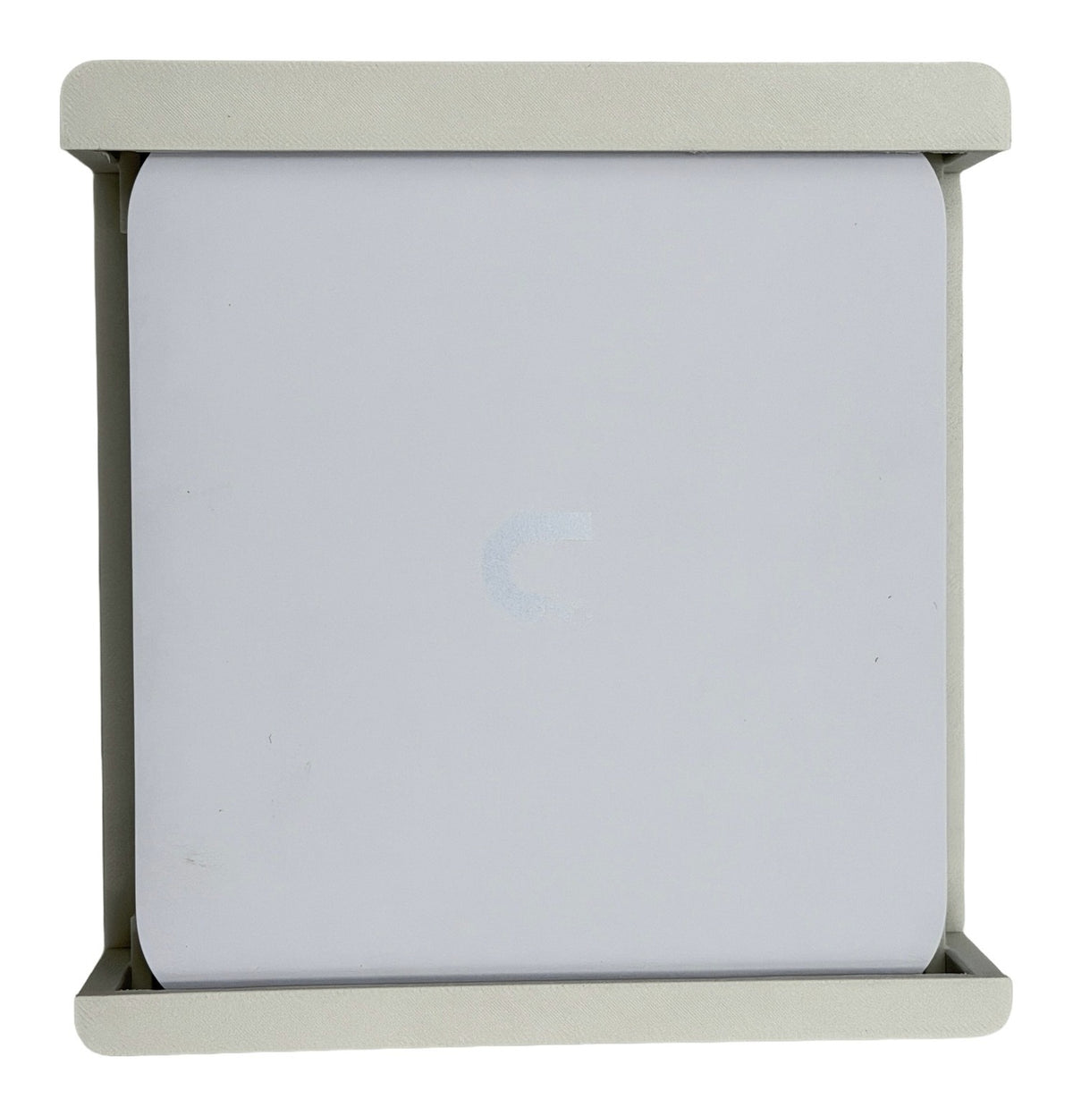 Front view of the UCG-Max held flat in the HangLab bracket, with a bar across each end