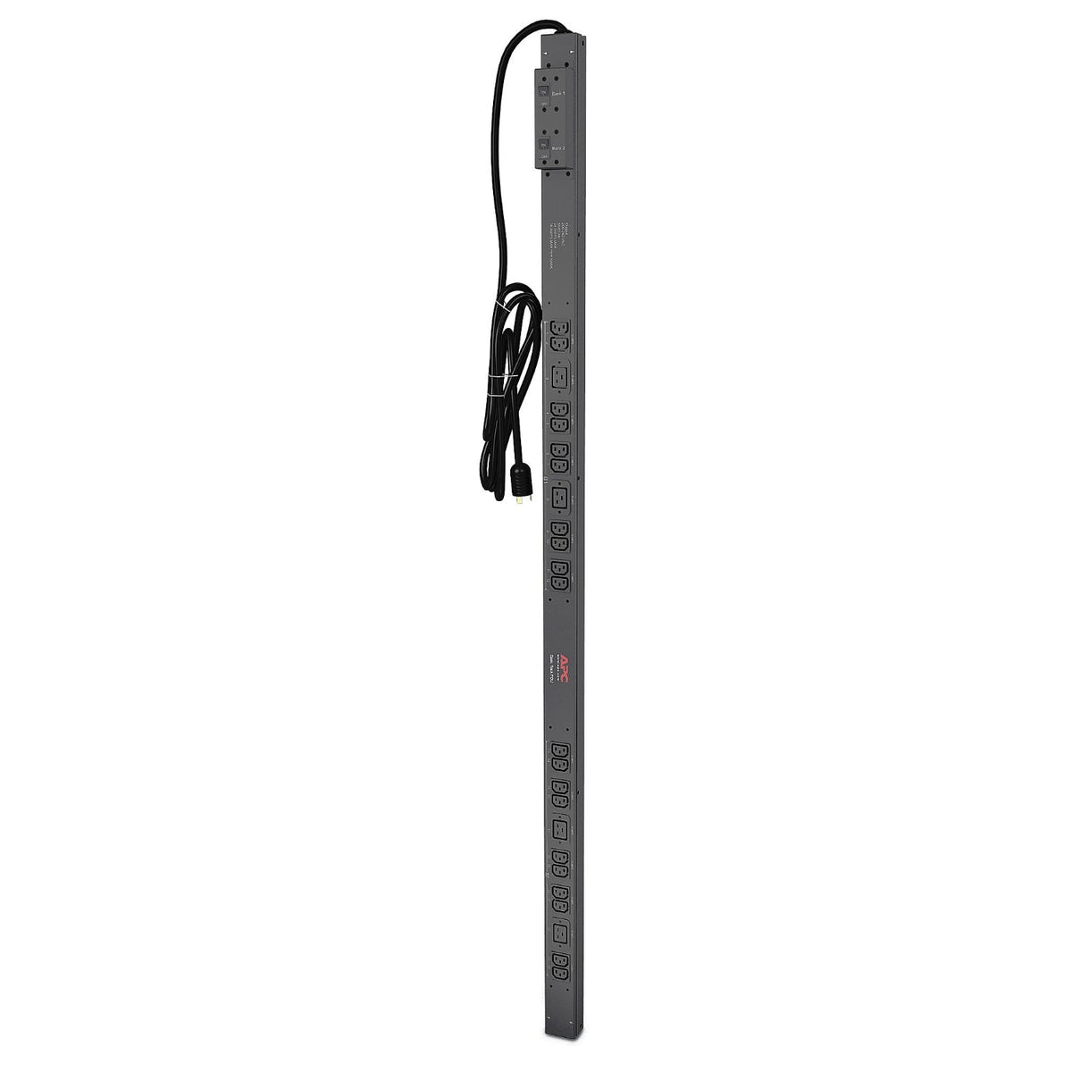 APC AP7541 0U vertical rack PDU with C13 and C19 outlets and an L6-30P twist-lock plug on its cord