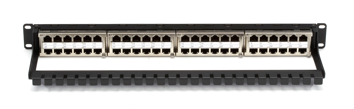 Black Box JPM816A-HD Cat6 Feed-Through Patch Panel, 1U 48-Port Shielded — view 2