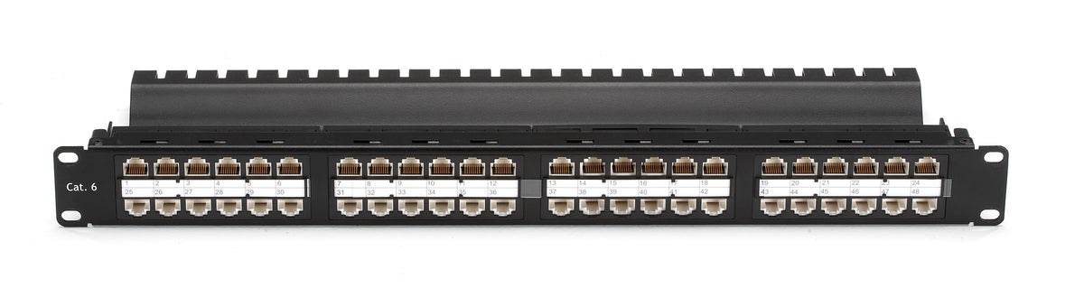 Black Box JPM820A-HD Cat6 Feed-Through Patch Panel, 1U 48-Port Unshielded
