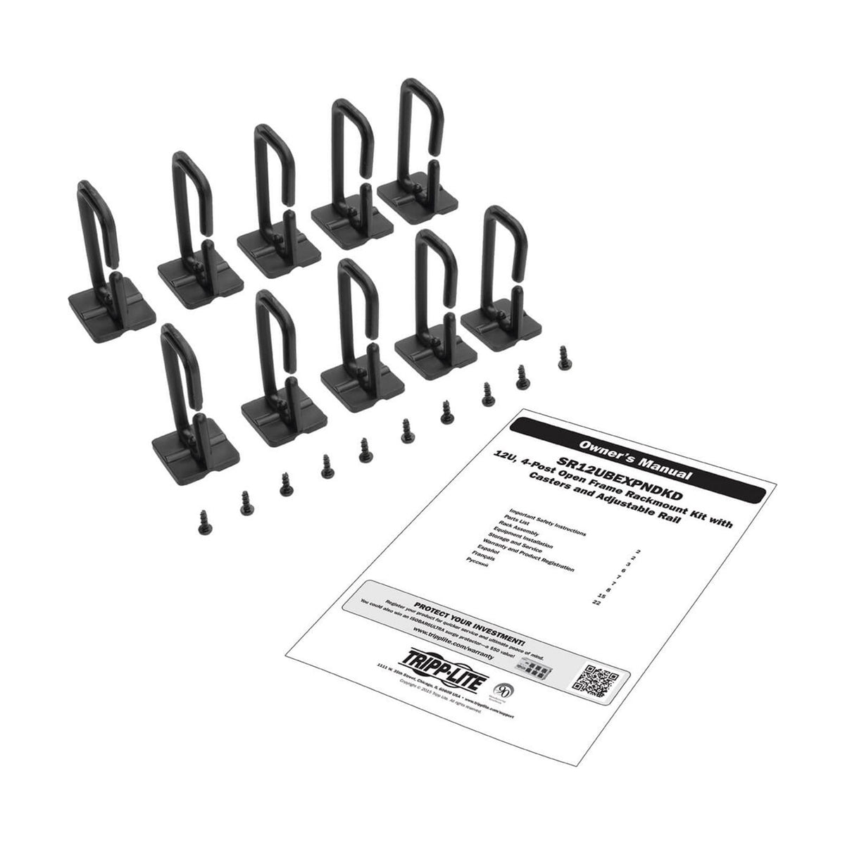 Tripp Lite by Eaton SR12UBEXPNDKD 12U 4-Post Open Frame Rack Cabinet Floor Standing 36" Depth — view 3