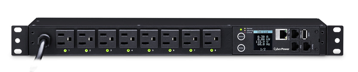 CyberPower PDU41001 Switched Rack PDU, 1U 120V 15A, (8) 5-15R
